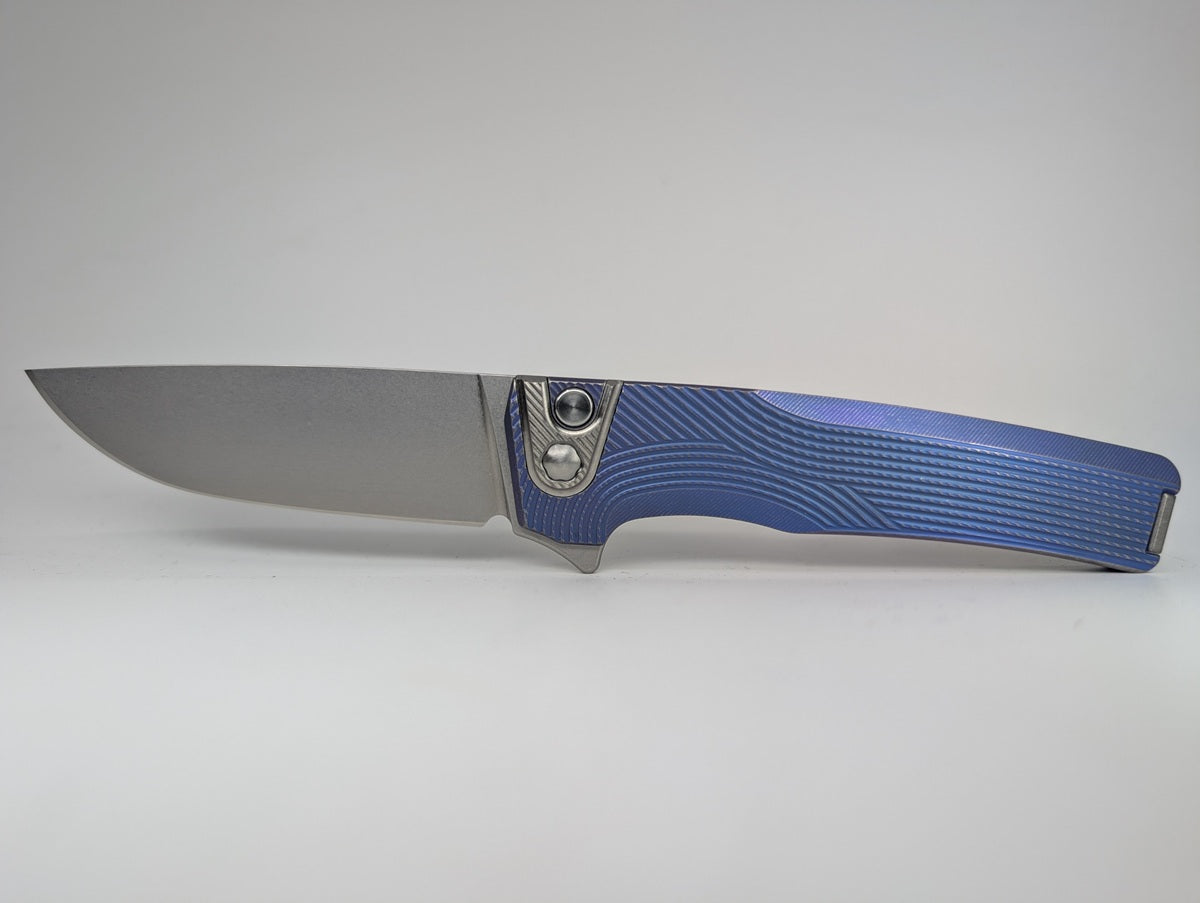 MachineWise Sonora Blurple (S90V | Ti Bolster | Streamline Handle) Button Lock Folding Knife #2171
