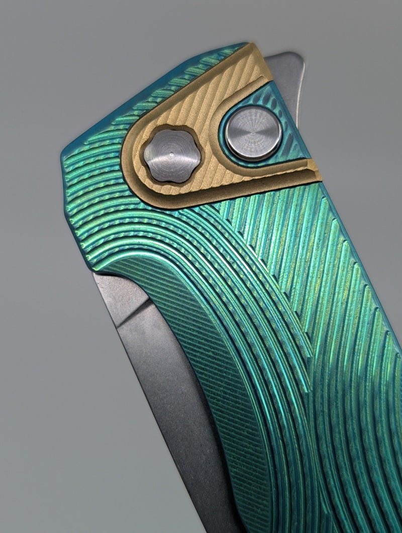 MachineWise Sonora Green Ti (S90V | Streamline Handle) Buttonlock Folding Knife #2205 *BLEM*