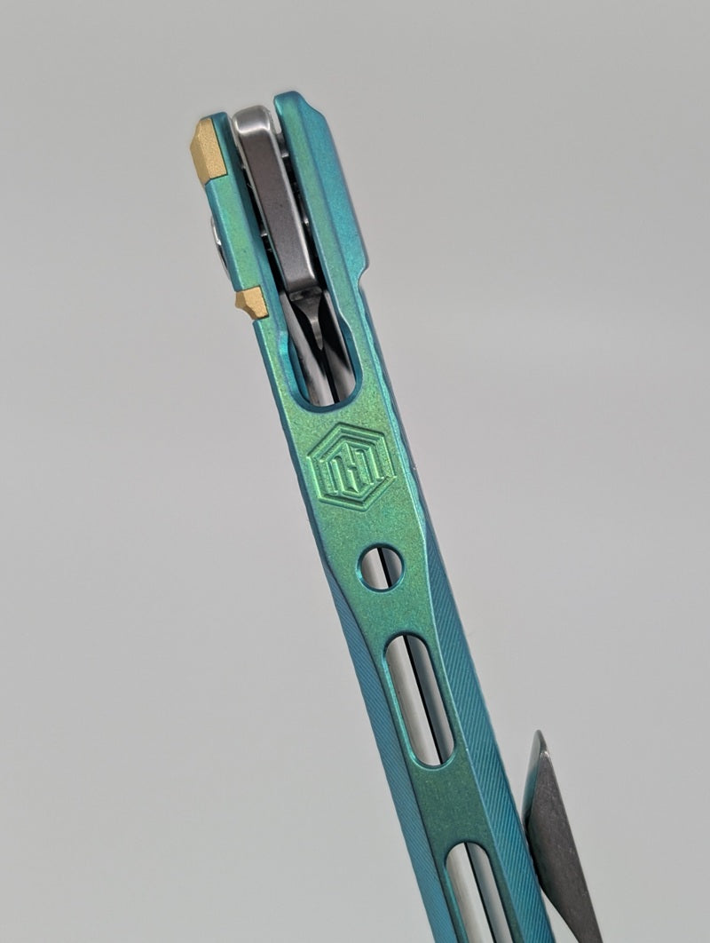 MachineWise Sonora Green Ti (S90V | Streamline Handle) Buttonlock Folding Knife #2205 *BLEM*