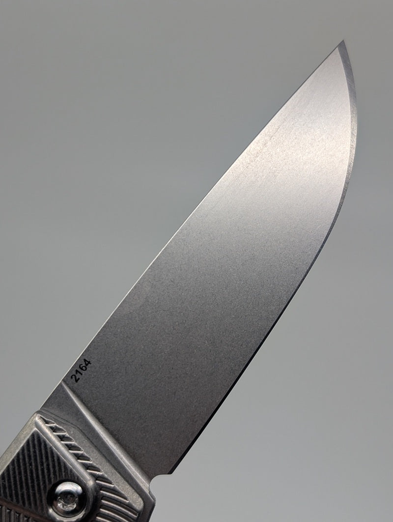 MachineWise Sonora Streamliner Raw (S90V | Brass Bolster) Button Lock Folding Knife #2164