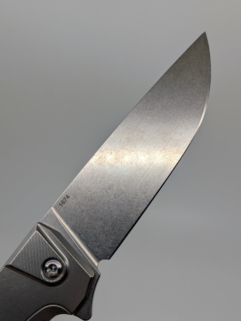 MachineWise Sonora Raw Ti ( Brass Bolster | S90V | Sun Ray Handle) Integral Buttonlock Folding Knife #1820
