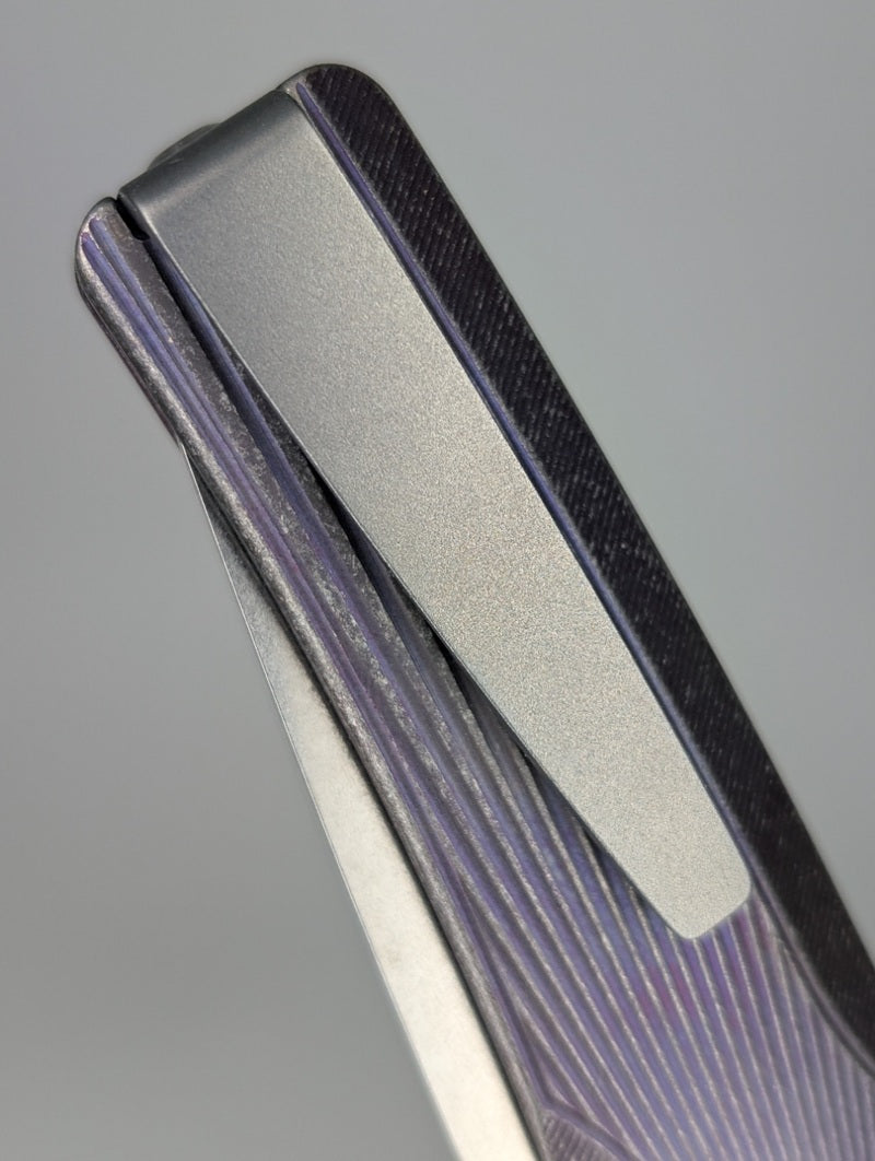 MachineWise Sonora Plum w/ Distress ( S90V | Ti Bolster | Sun Ray Handle ) Integral Buttonlock Folding Knife #1780