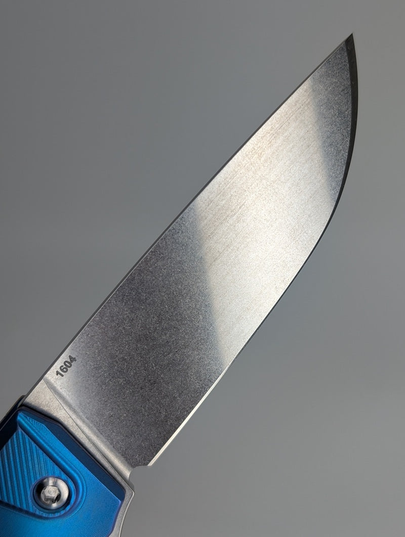 MachineWise Sonora Teal Ti (Brass Bolster | Sun Ray Handle) Buttonlock Folding Knife #1604