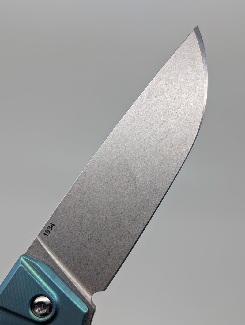 MachineWise Sonora Green Ti (S90V | Titanium Bolster) Button Lock Folding Knife #1934 *BLEM*