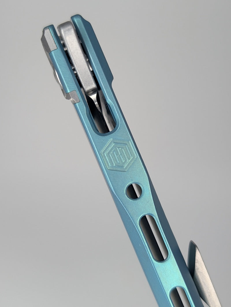 MachineWise Sonora Green Ti (S90V | Titanium Bolster) Button Lock Folding Knife #1934 *BLEM*