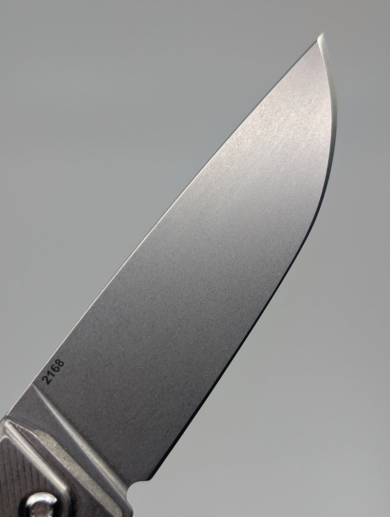 MachineWise Sonora Sunray Raw (S90V | Brass Bolster) Button Lock Folding Knife #2168