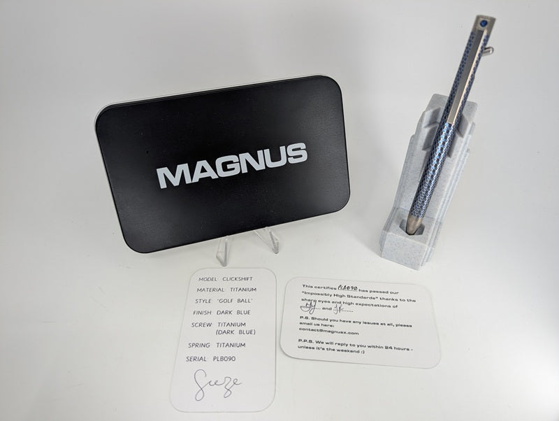 Magnus Clickshift "Golf Ball" Dark Blue Titanium Ballpoint Pen
