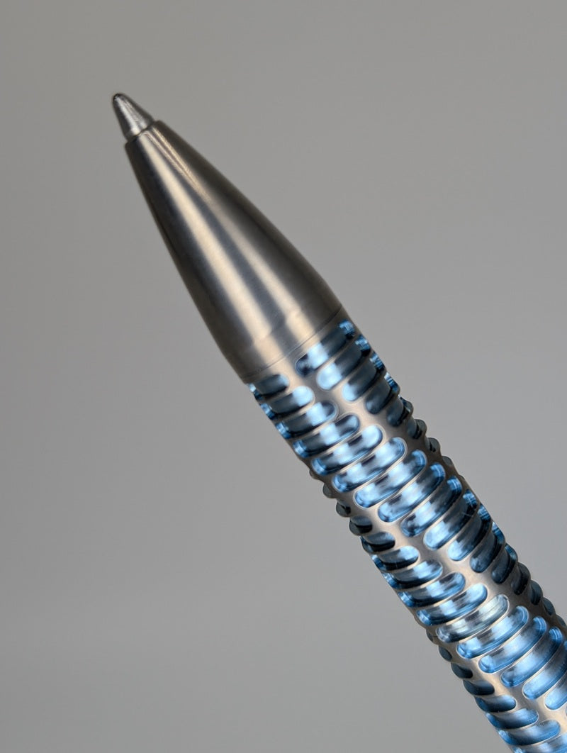 Magnus Clickshift "Helix" Light Blue Titanium Ballpoint Pen