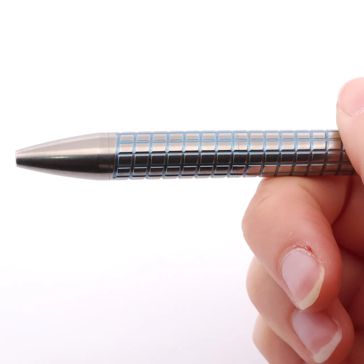 Magnus ClickShift Titanium Tumbled Ice Blue "Grinder" Ballpoint Pen