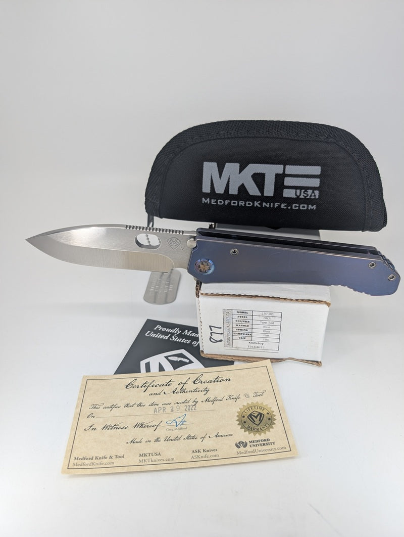 *Consignment* Medford 187 DP Blue Frame Lock Folding Knife
