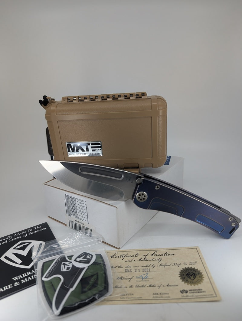 *Consignment* Medord Marauder-H Blue Anodized Frame Lock Folding Knife