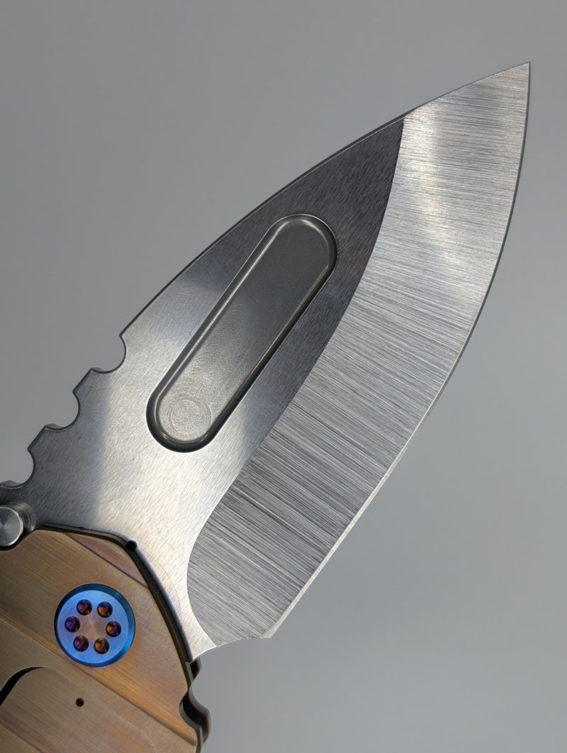 *Consignment* Medford Praetorian Bronze "Steps" Drop Point 3V Framelock Folding Knife