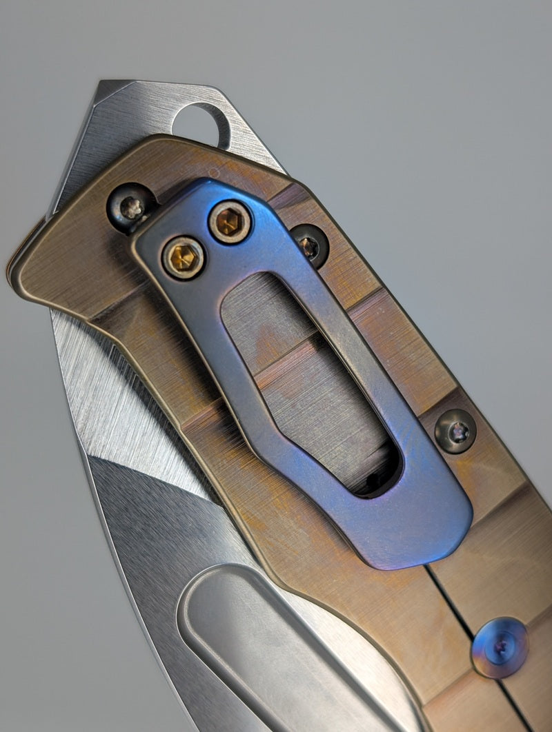 *Consignment* Medford Praetorian Bronze "Steps" Drop Point 3V Framelock Folding Knife