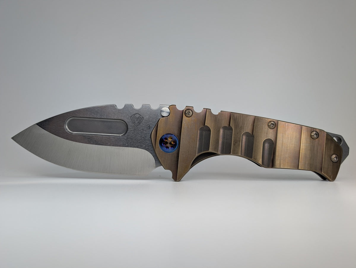 *Consignment* Medford Praetorian Bronze "Steps" Drop Point 3V Framelock Folding Knife