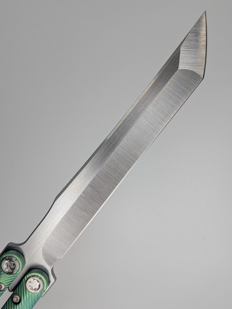 *Consignment* Medford Viceroy Tanto Green Titanium Live Blade Balisong
