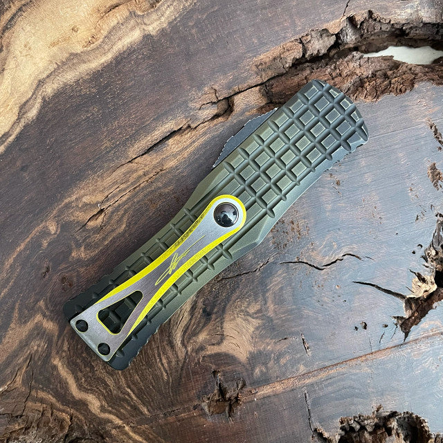 Microtech Hera S/E Frag Signature Series Grenade Green Apocalyptic Standard Out the Front Knife