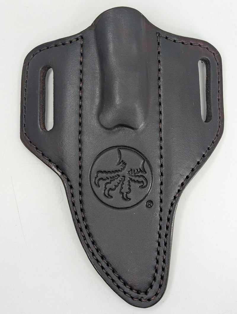 Microtech Akris G-10 Fixed Blade w/ Dark Chocolate Leather Sheath