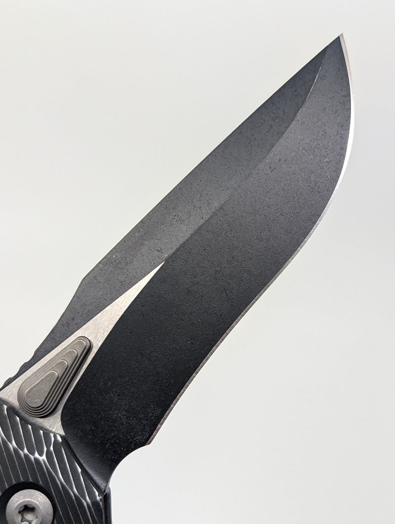 Microtech Amphibian RAM-LOK S/E Fluted Distressed Black Apocalyptic DLC Folding Knife