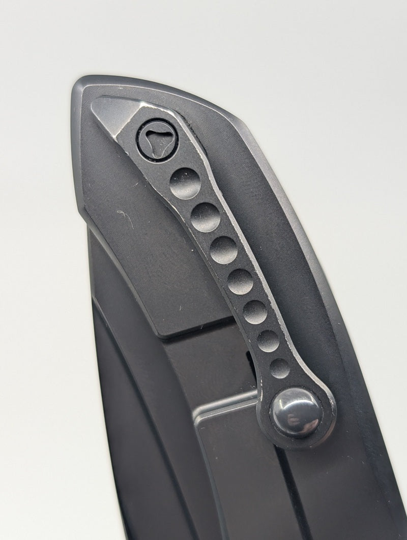 *Consignment* Microtech Anax Single Edge Partial Serrated DLC Titanium Frame Lock Folding Knife