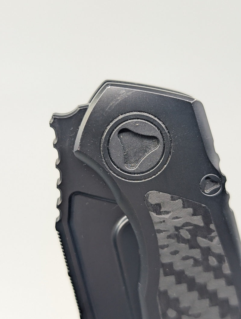 *Consignment* Microtech Anax Single Edge Partial Serrated DLC Titanium Frame Lock Folding Knife