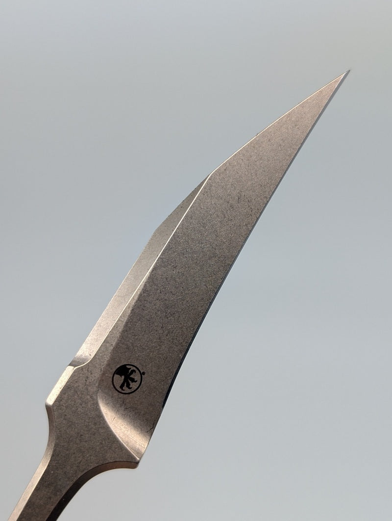 Microtech Marfione Select Bee Bronzed Stonewash Antique Green Push Knife