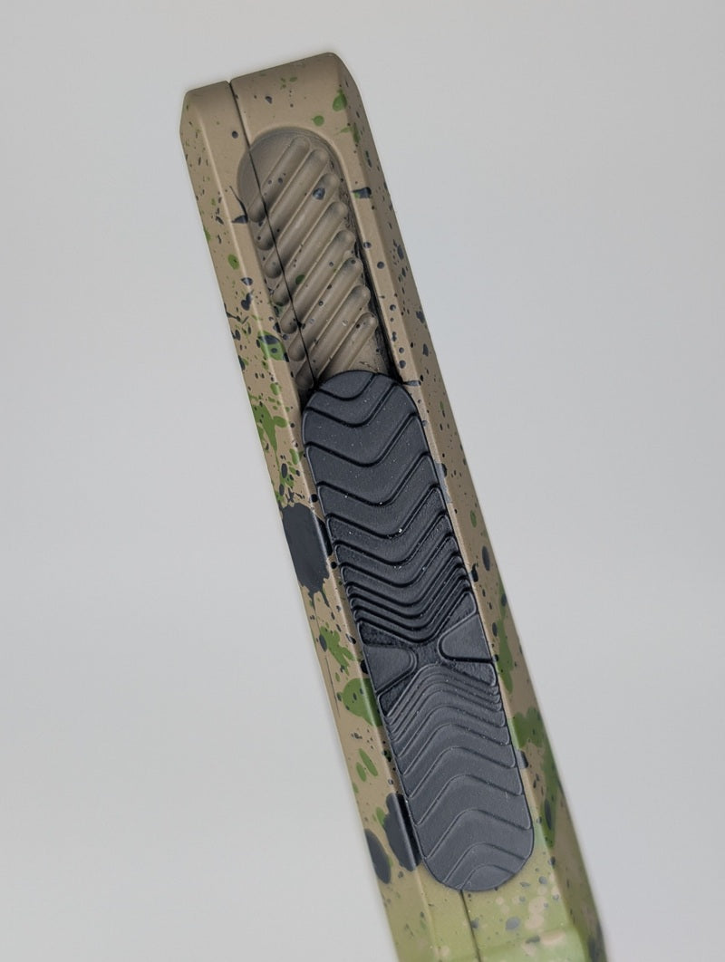 Microtech Combat Troodon D/E Gen III OD Green / Tan Black Splatter Out the Front Knife