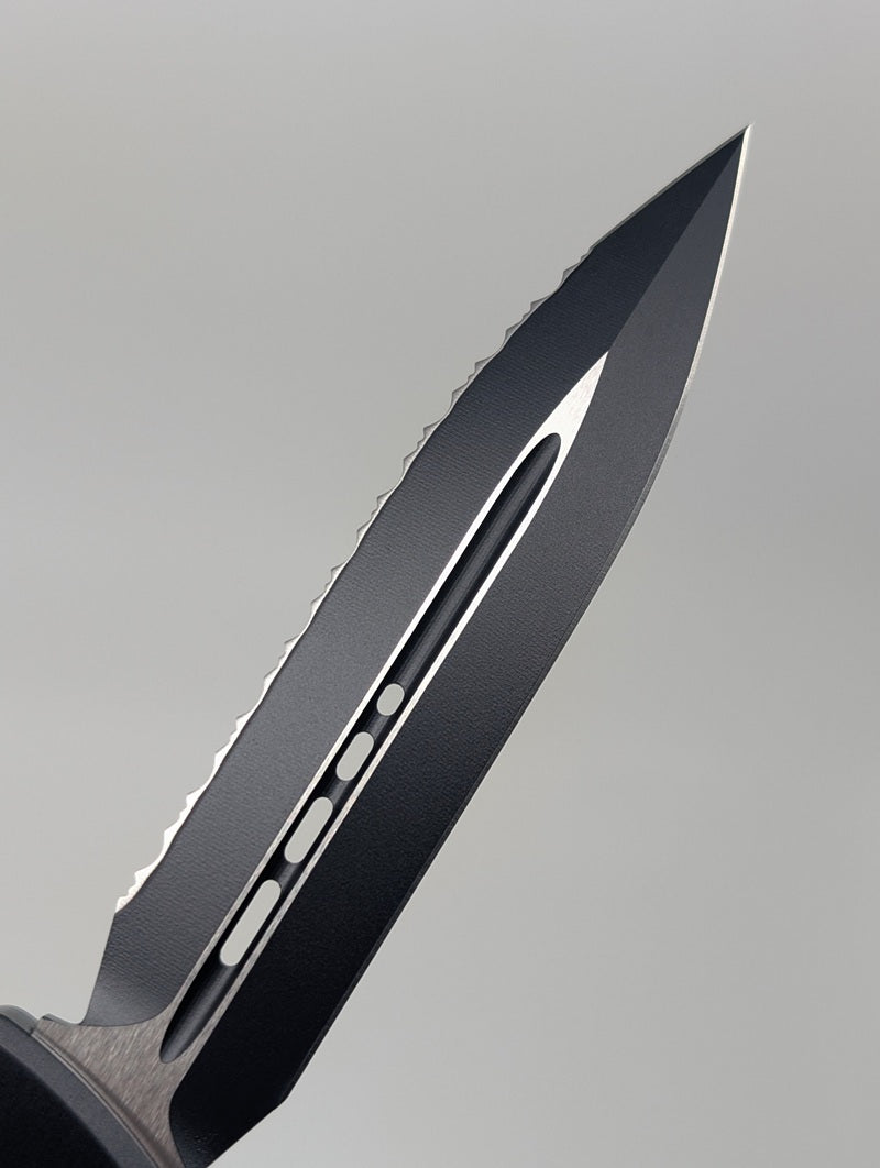 Microtech Combat Troodon Double Edge Gen III Tactical Full Serrated Out the Front Knife