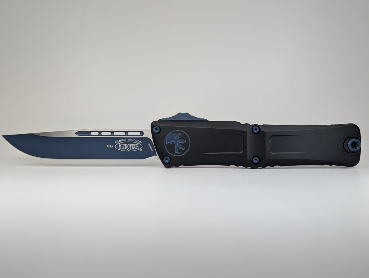 Microtech Combat Troodon Gen III S/E Black w/ Navy Blue Accents/Blade Out the Front Knife