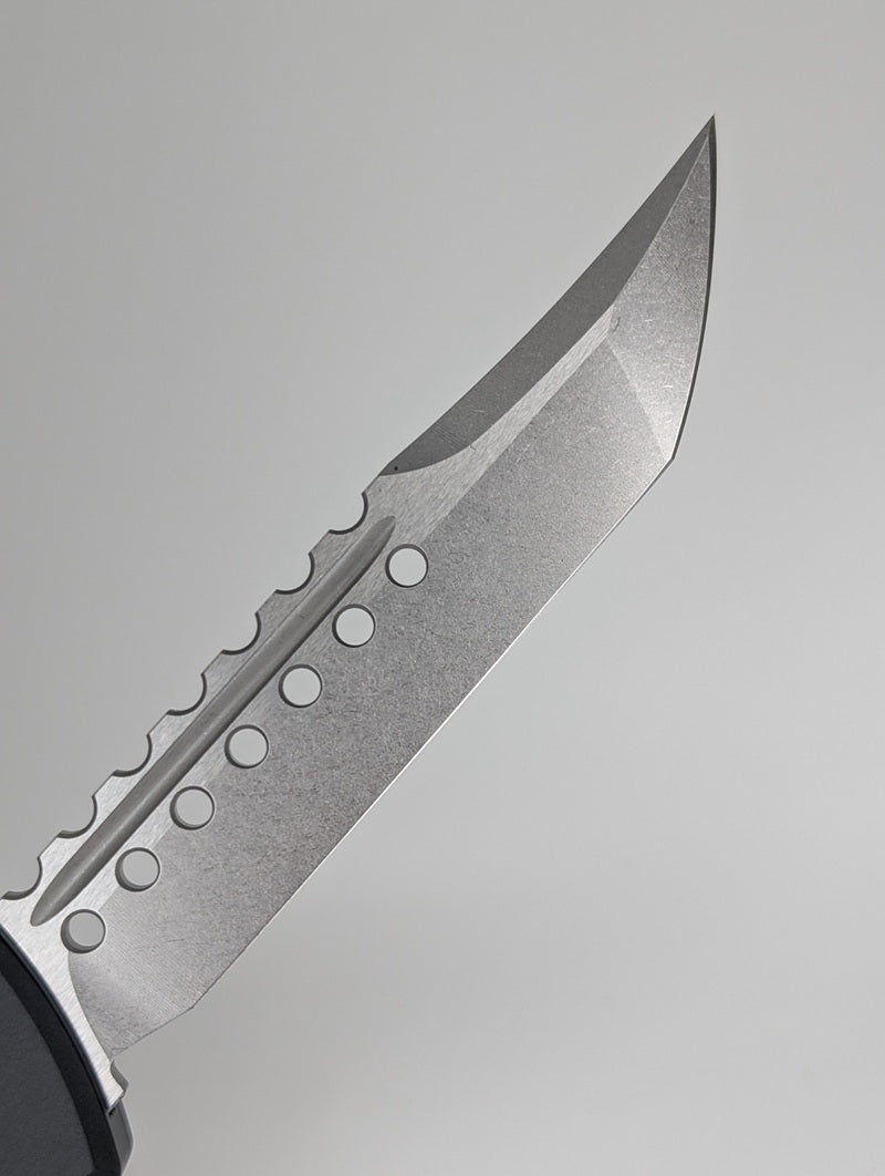 Microtech Combat Troodon Gen III Hellhound Signature Series Stonewash Out the Front Knife
