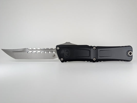 Microtech Combat Troodon Gen III Hellhound Signature Series Stonewash Out the Front Knife