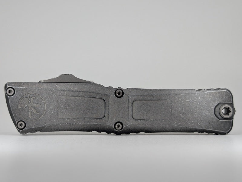 Microtech Combat Troodon Gen III Weathered Metal Apocalyptic Out the Front Knife