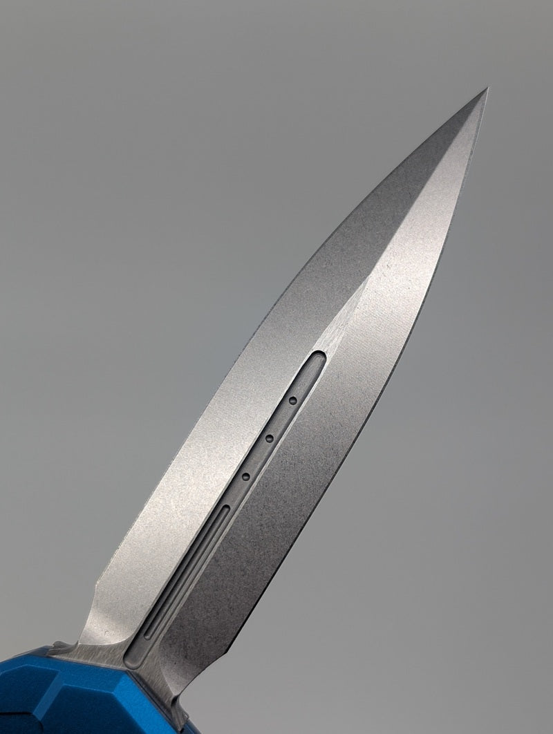 Microtech Cypher II Double Edge Blue Stonewash Standard Out the Front Knife
