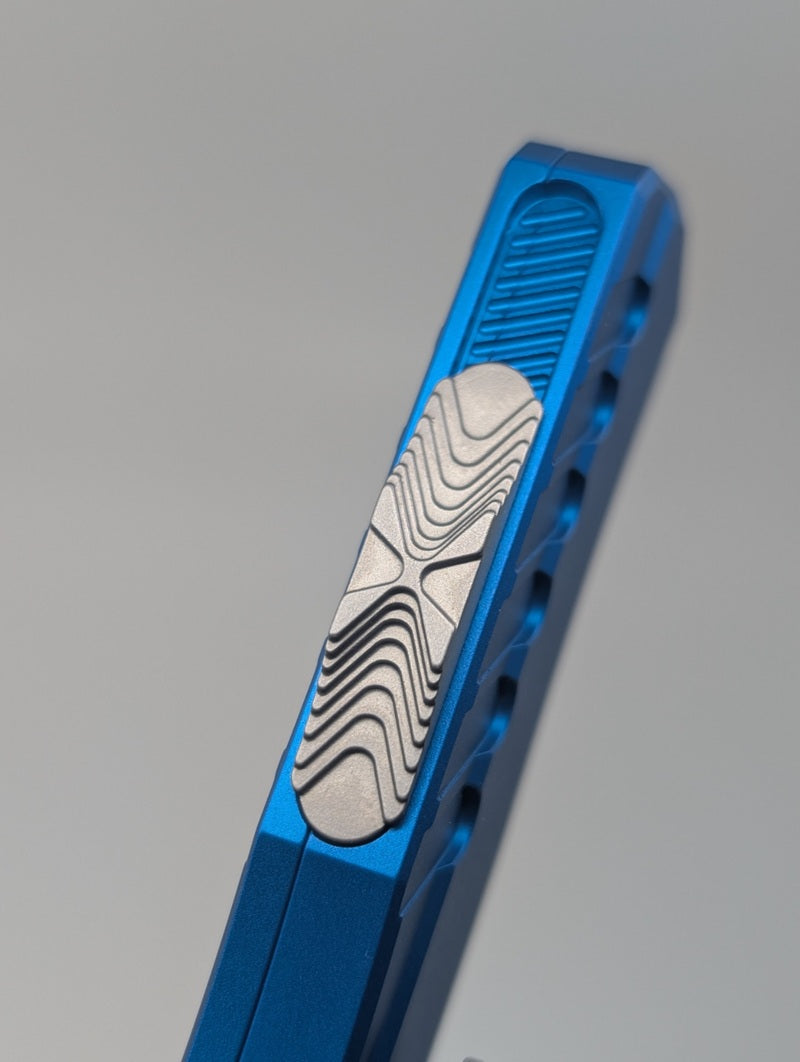 Microtech Cypher II Double Edge Blue Stonewash Standard Out the Front Knife