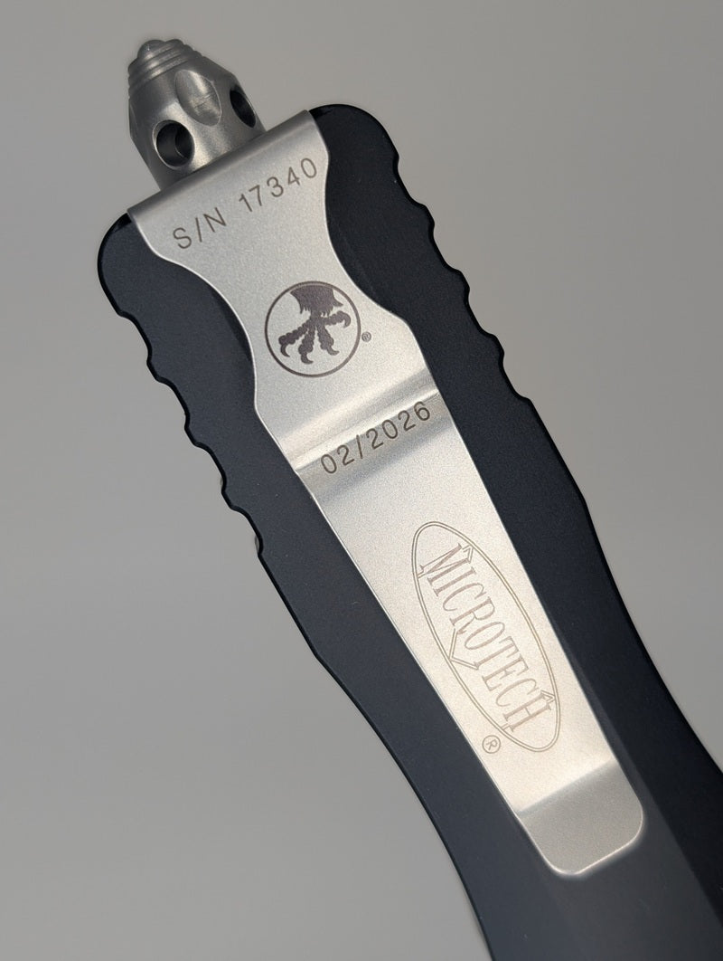Microtech Dirac Delta Double Edge Black Stonewash Out the Front Knife