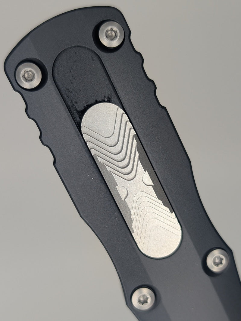Microtech Dirac Delta Double Edge Black Stonewash Out the Front Knife