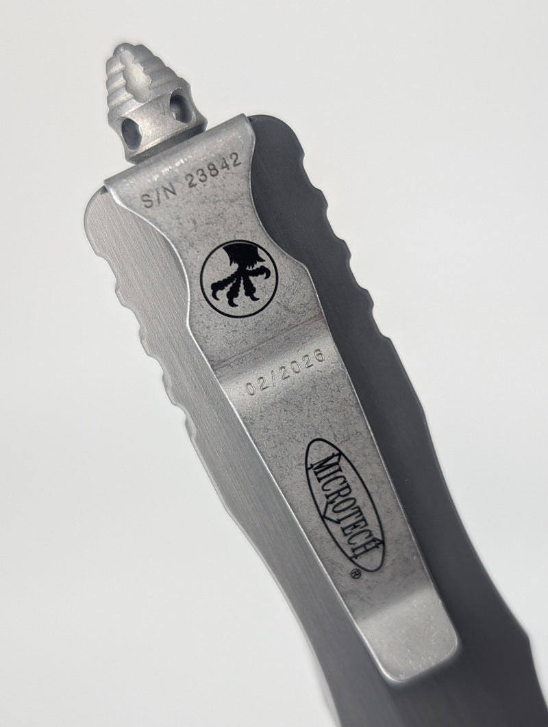 Microtech Dirac Double Edge Natural Clear Apocalyptic Out the Front Knife
