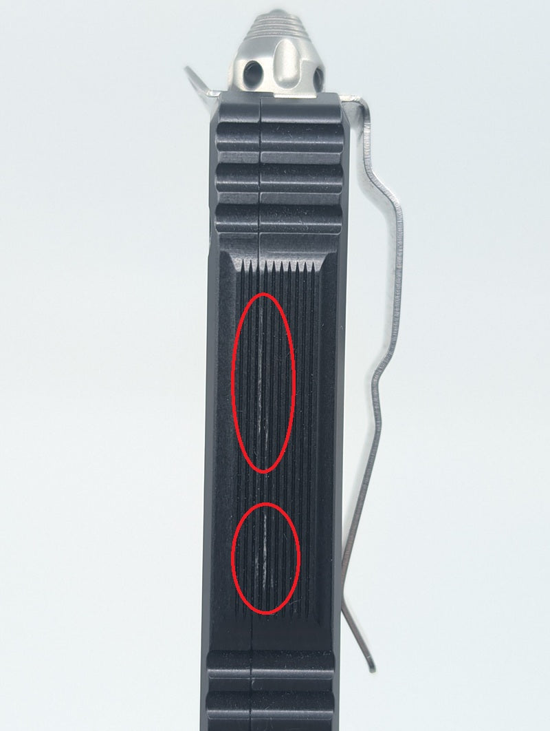 Microtech Marfione Executive Scarab II Gen III Tanto Mirror Polish Chisel Grind Out the Front Knife *Blem*
