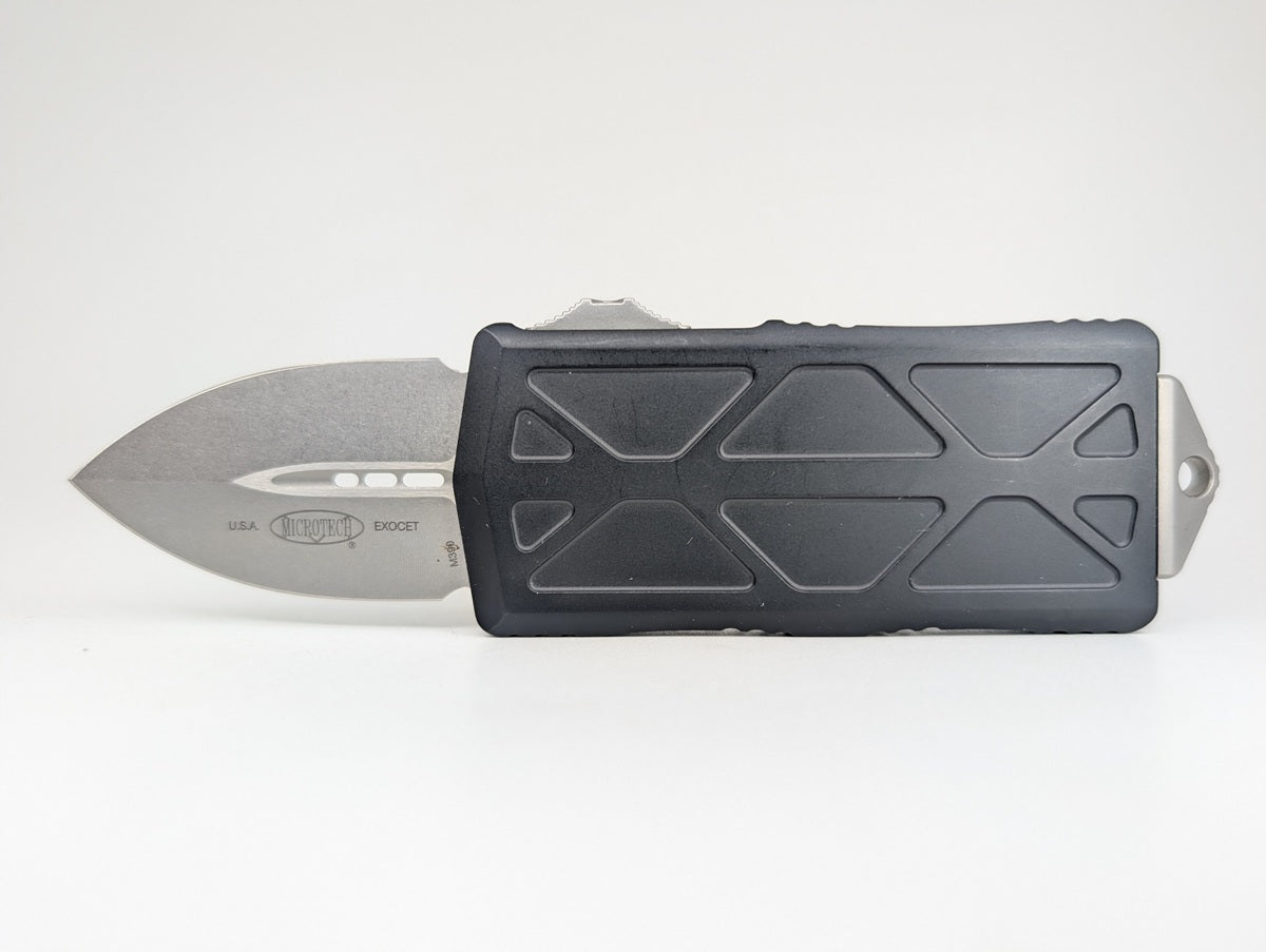 *Consignment* Microtech Exocet Double Edge Stonewash Out the Front Knife