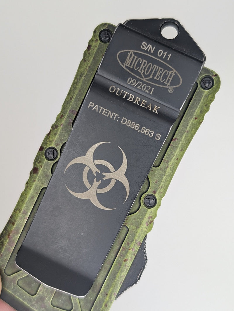 *Consignment* Microtech Exocet D/E Outbreak Full Serrated Out the Front Knife