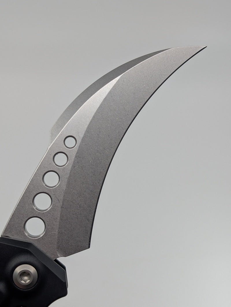 Microtech Hawk Auto Black Aluminum Stonewash Folding Knife