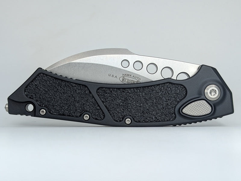 Microtech Hawk Auto Black Aluminum Stonewash Folding Knife