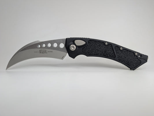 Microtech Hawk Auto Black Aluminum Stonewash Folding Knife