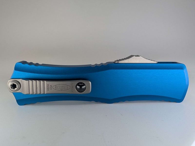 Microtech Hera II Mini Bayonet Blue Satin Out the Front Knife