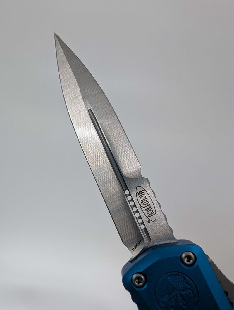 Microtech Hera II Mini Bayonet Blue Satin Out the Front Knife
