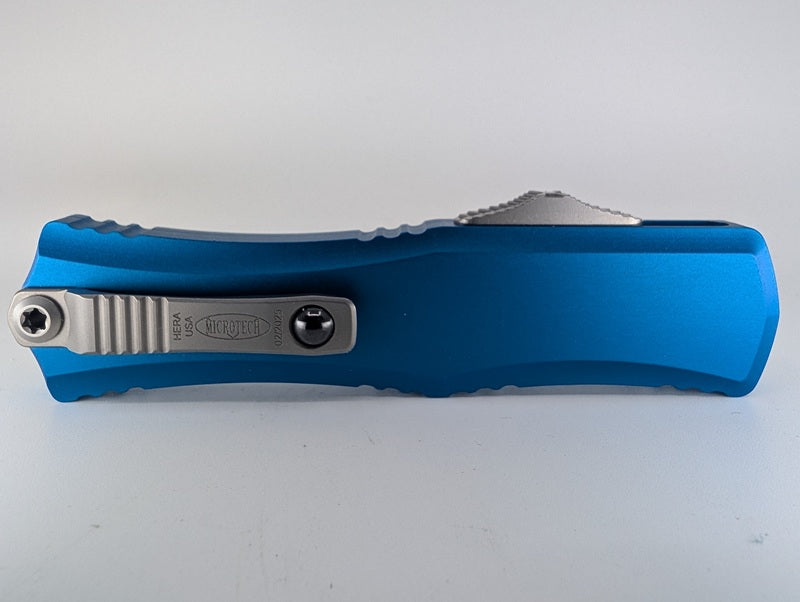 Microtech Hera II Mini Recurve Blue Stonewash Out the Front Knife