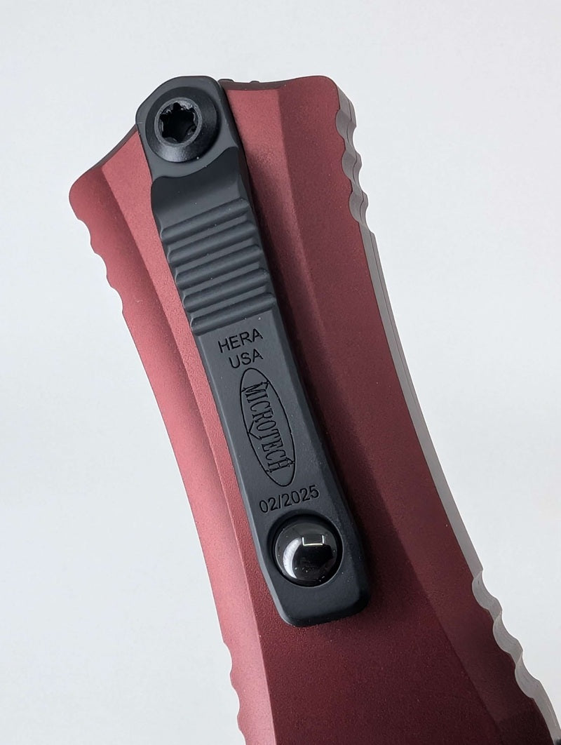 Microtech Hera II Mini Merlot Black Bayonet Blade Out the Front Knife