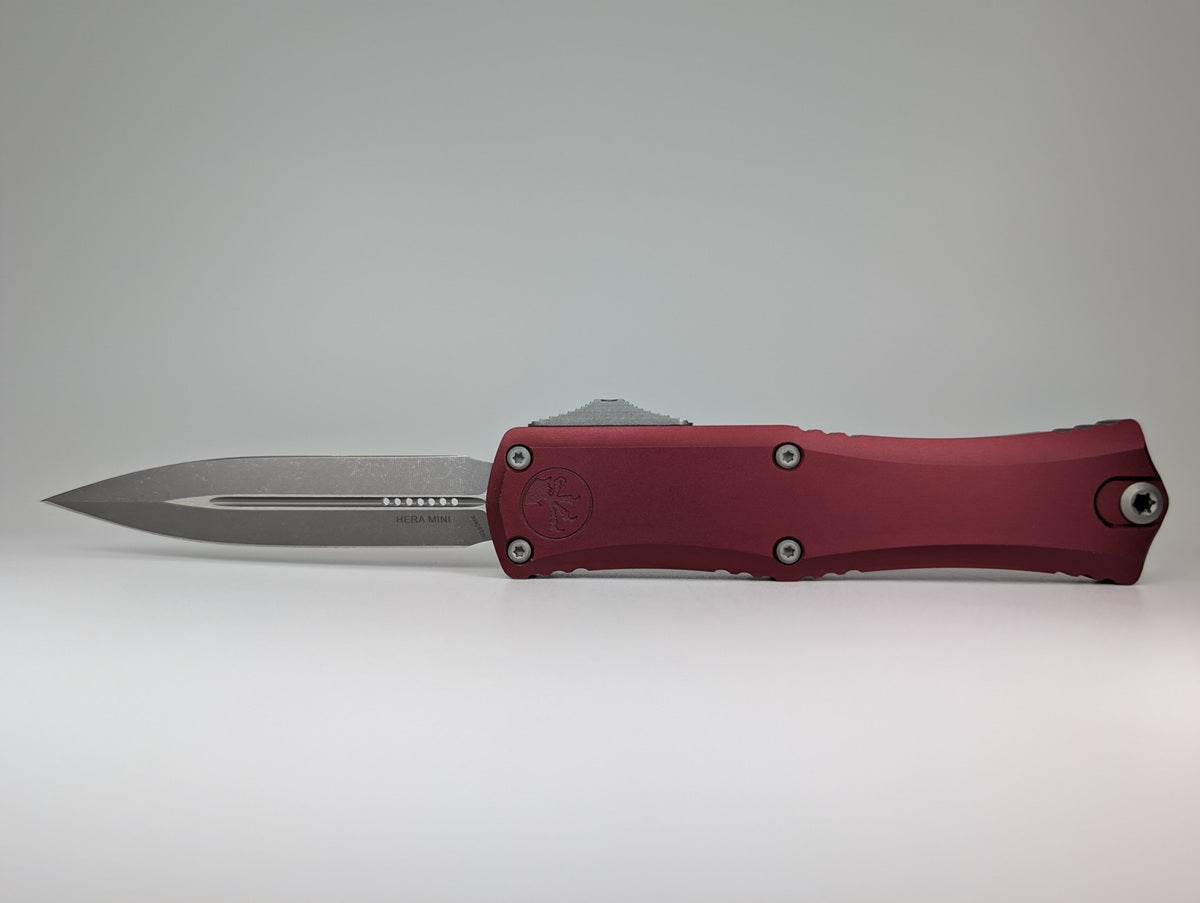 Microtech Hera II Mini D/E Merlot Apocalyptic Out the Front Knife