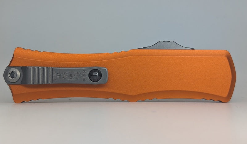 Microtech Hera II Mini Orange Tanto Stonewash Out the Front Knife