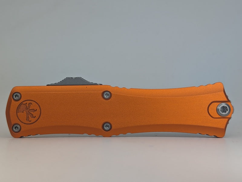 Microtech Hera II Mini Orange Tanto Stonewash Out the Front Knife