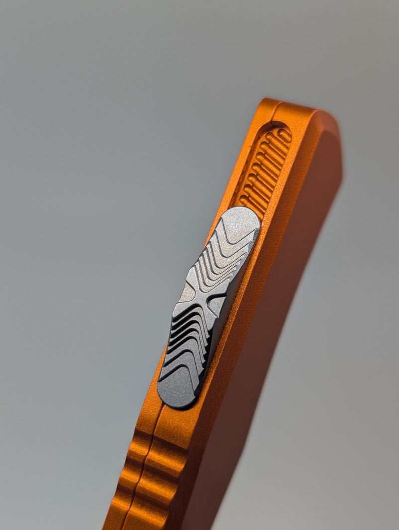 Microtech Hera II Mini Orange Tanto Stonewash Out the Front Knife